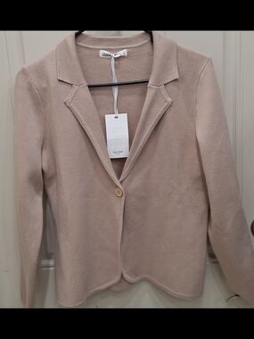 Grace Blazer Jacket in Light Beige Knit
